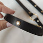 Leather collar with rhinestones